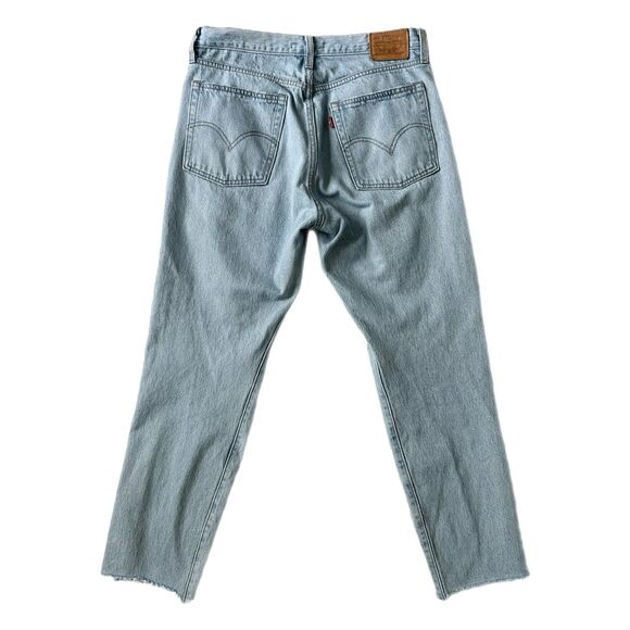 Levi’s Premium Wedgie Fit Icon High Rise Ripped Straight Jean Light Wash Size 29 - Picture 3 of 8